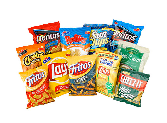Variety of traditional chip brands
